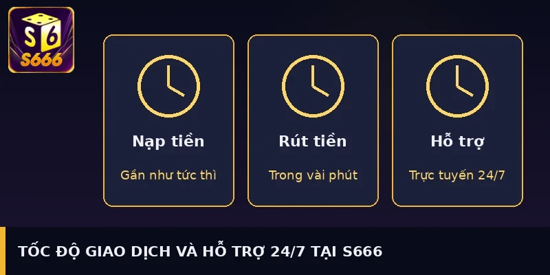 Tốc độ giao dịch và hỗ trợ 24/7 tại S666